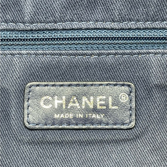 Chanel Deauville Denim Cruise Collection Large Shopper 2 Way Chain Tote Bag Rare - Picture 13 of 15